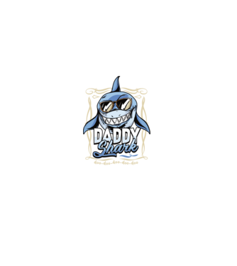 Daddy Shark model negru pe tricou
