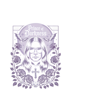 Prince of Darkness model alb pe tricou