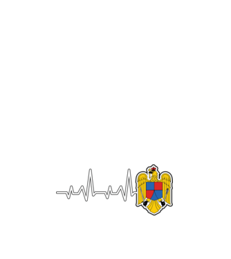 ROMANIA heartbeat model alb pe tricou