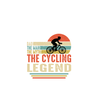 Dad the man, the myth, the cycling legend model negru pe tricou