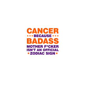 Badass zodiac CANCER model alb pe tricou