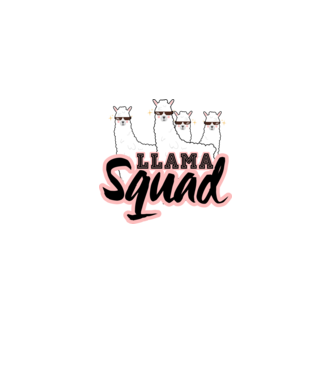 Llama squad model negru pe tricou