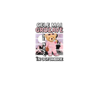 RETRO teddy fetişcană OCTOMBRIE model negru pe tricou