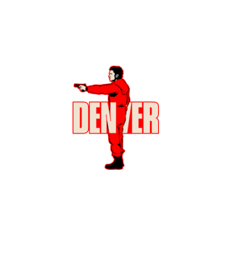denver la casa de papel model negru pe tricou