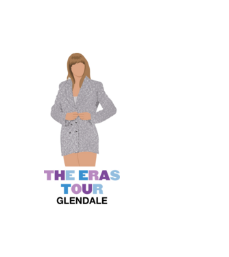 Taylor Swift The Eras Tour Glendale 2 model alb pe tricou