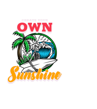 Create your own sunshine surfer skeleton model negru pe tricou