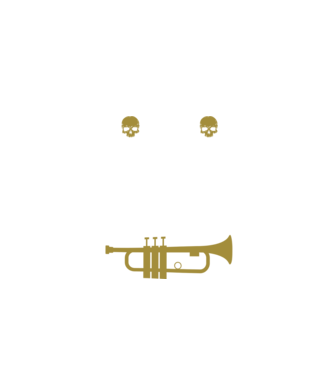 I play heavy metal trumpet model negru pe tricou