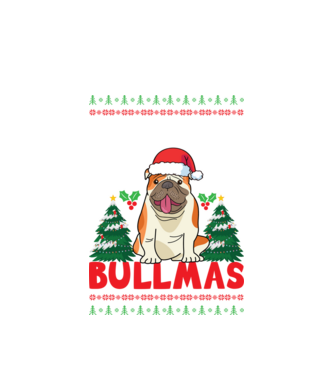 Merry bullmas ugly sweater model alb pe tricou