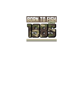 Born to fish since 1985 model negru pe tricou
