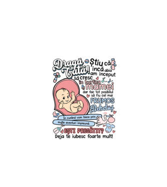 Dragă tată model alb pe tricou