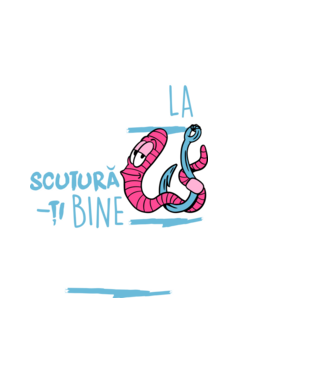 Secretul la pescuit scutură-ți bine viermele model alb pe tricou