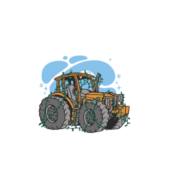 TRACTOR model alb pe tricou