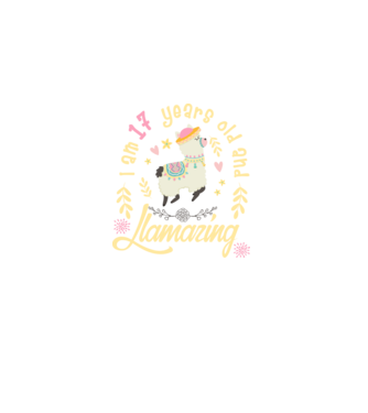 Birthday Llamazing 17 years old model negru pe tricou