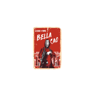bella ciao poster retro model negru pe tricou