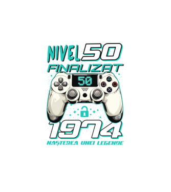 Nivel finalizat 50 1975 model alb pe tricou
