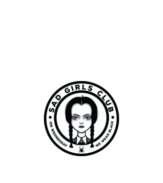 WEDNESDAY Sad Girls Club model negru pe tricou