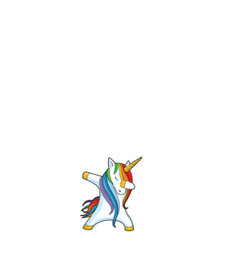 DAB Unicorn 2 model negru pe tricou