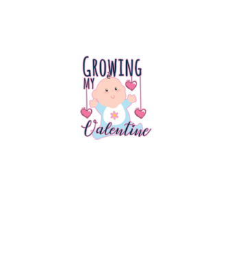 Growing my Valentine model alb pe tricou