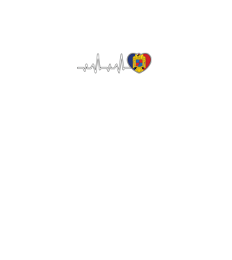ROMANIA heartbeat model negru pe tricou