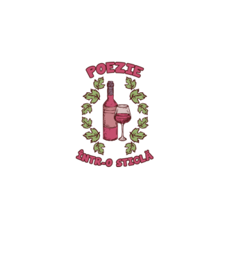 Poezie într-o sticlă model alb pe tricou