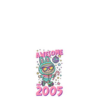 Awesome since 2005 - Labubu model negru pe tricou