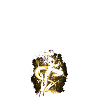 golden freeza dragonball model negru pe tricou