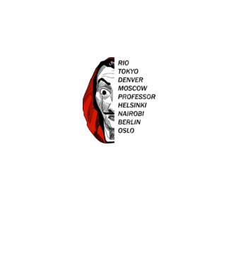 classic logo money heist white model alb pe tricou