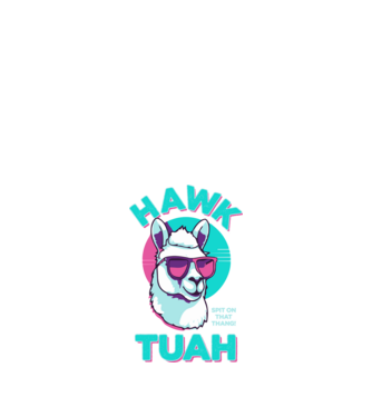 Hawk tuah llama retro sunglasses model albastru închis pe tricou