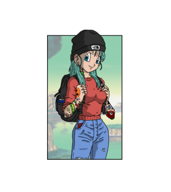 dragon ball bulma model alb pe tricou