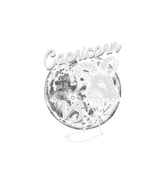 Zodiac bărbat CAPRICORN retro model alb pe tricou