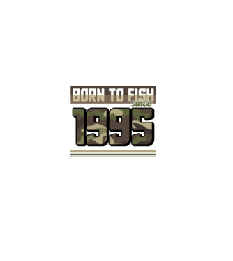 Born to fish since 1995 model negru pe tricou
