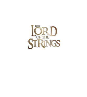 Lord of the Strings model negru pe tricou