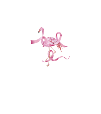 Împotriva Cancerului de sân flamingo model negru pe tricou