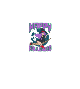 Happy Halloweed model albastru jeanși pe tricou