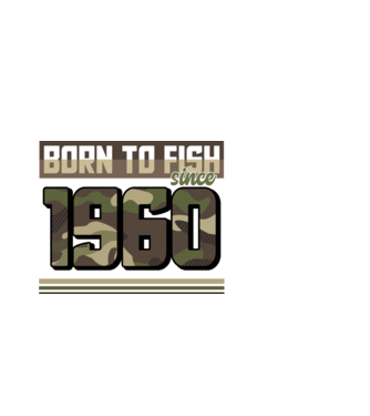 Born to fish since 1960 model alb pe tricou
