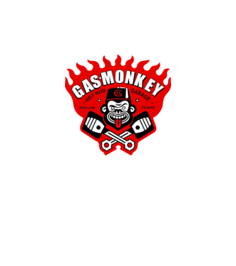 Gas Monkey model alb pe tricou