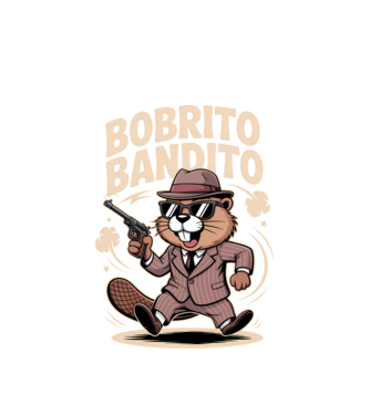 Bobrito Bandito model alb pe tricou