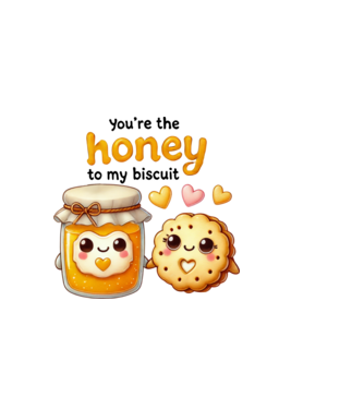 Honey to my Biscuit model alb pe tricou