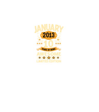 January 2013 10 years of being limited edition model negru pe tricou