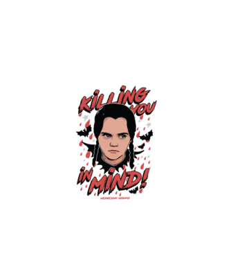 WEDNESDAY Killing You in my mind model alb pe tricou