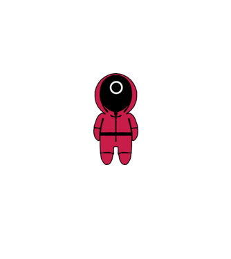 squid game figure model negru pe tricou