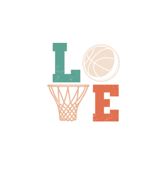 LOVE basketball model negru pe tricou