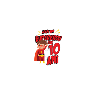 Acest mic supererou are 10 ani model negru pe tricou