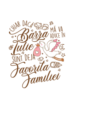 Favorita familiei IULIE model albastru deschis pe tricou