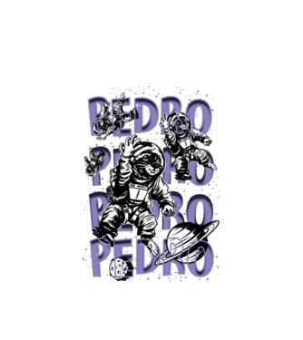 SPACE PEDRO model alb pe tricou