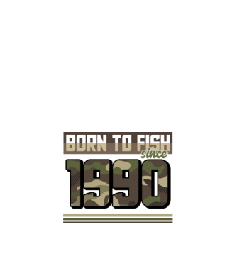 Born to fish since 1990 model negru pe tricou