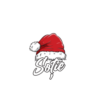 soție Santa Hat model negru pe tricou