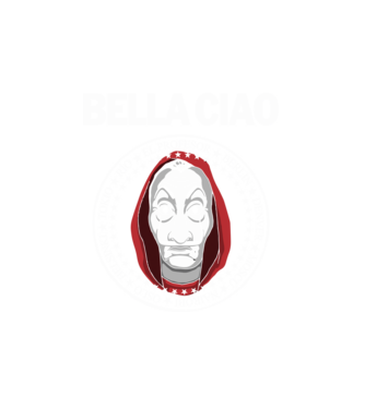 bella ciao stroke white model alb pe tricou