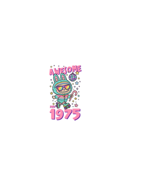 Awesome since 1975 - Labubu model negru pe tricou