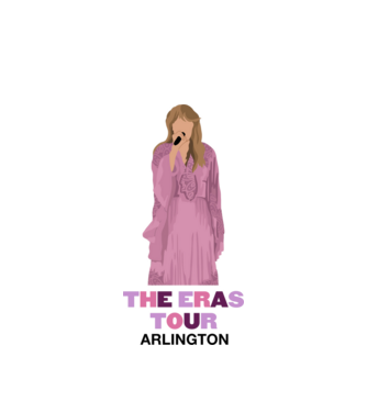 Taylor Swift The Eras Tour Arlington 3 model alb pe tricou